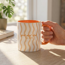 Taza de café de cerámica a rayas del club de papá 