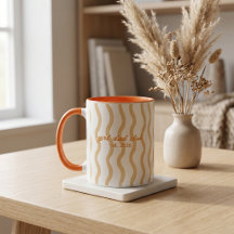 Taza de café de cerámica a rayas del club de papá