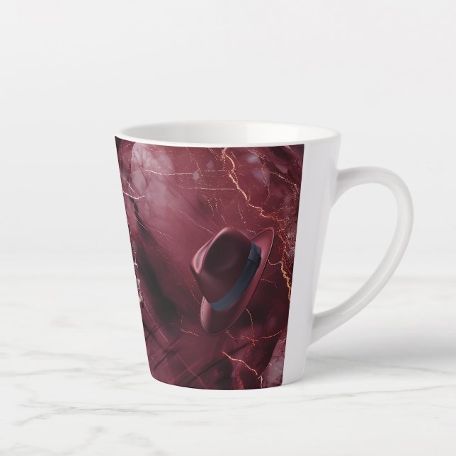 Taza de café de cerámica Aubergine Fedora Música P (Derecha)