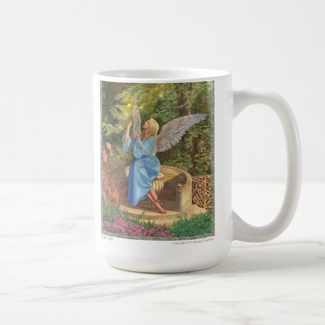 Taza de café de cerámica blanca ligera del "ángel" (Derecha)