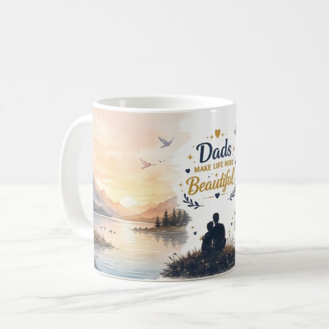 Taza de café de cerámica con envoltorio completo - (Anverso izquierdo)