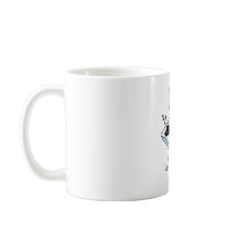 Taza de café de cerámica con gato negro perezoso y