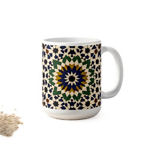 Taza de café de cerámica con patrón de mosaico geo