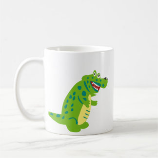 Taza de café de cerámica de caimán de dibujos anim