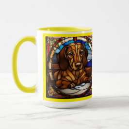 Taza de café de cerámica de Dachshund lindo