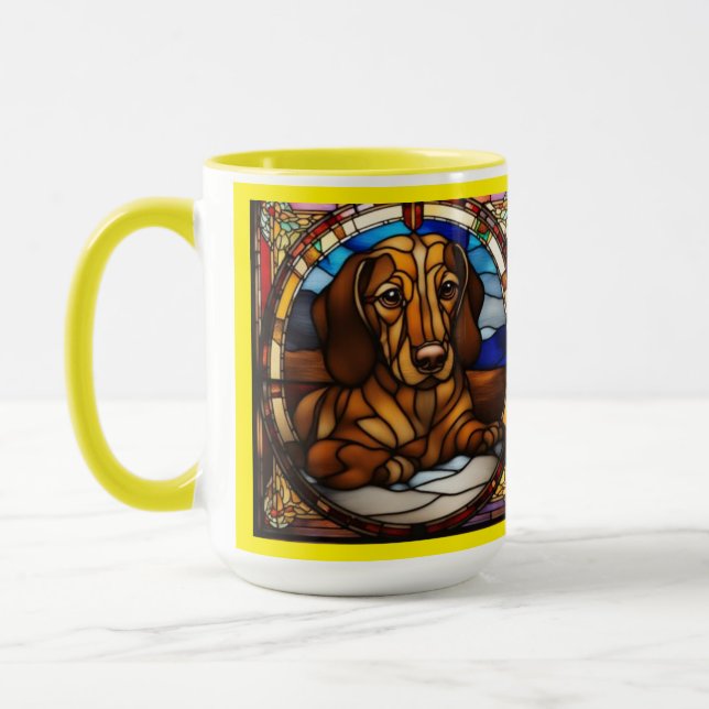 Taza de café de cerámica de Dachshund lindo (Izquierda)