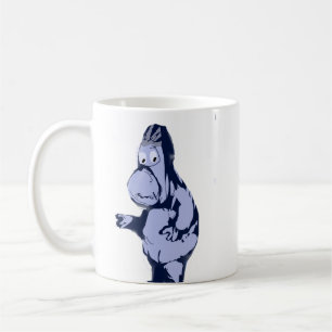 Taza de café de cerámica de gorila azul triste