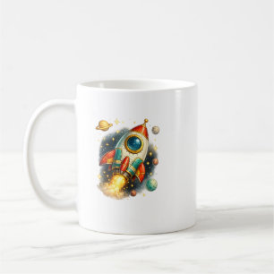 Taza de café de cerámica de lanzamiento de cohete 
