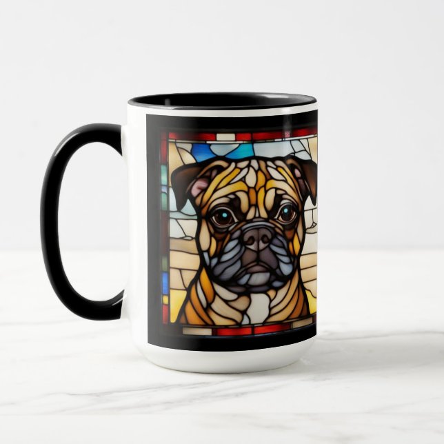 Taza de café de cerámica de Pug lindo (Izquierda)