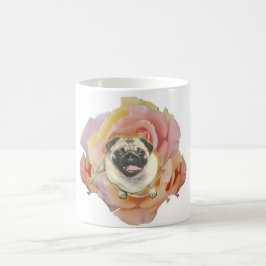 Taza de café de cerámica de PugFlower