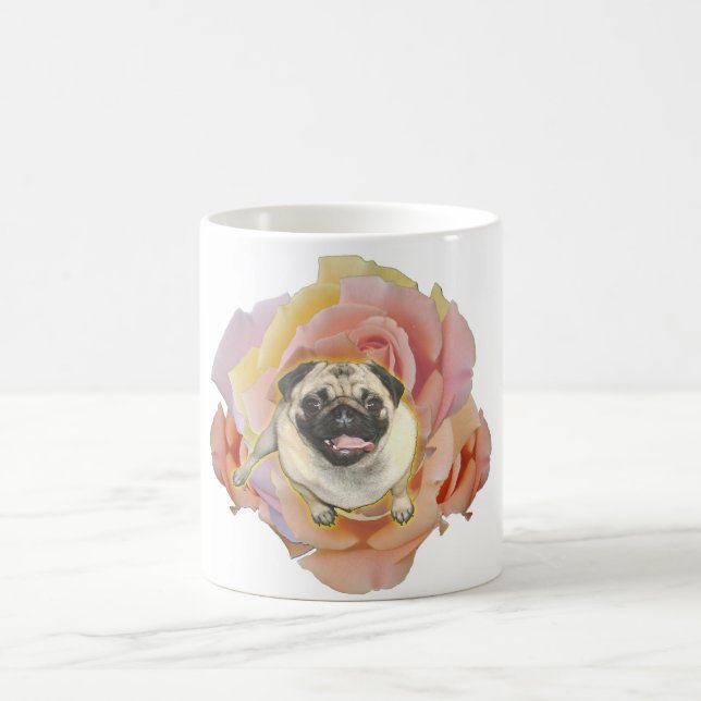 Taza de café de cerámica de PugFlower (Centro)