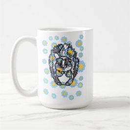 Taza de café de cerámica de zorrillo lindo con flo
