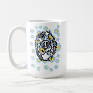 Taza de café de cerámica de zorrillo lindo con flo