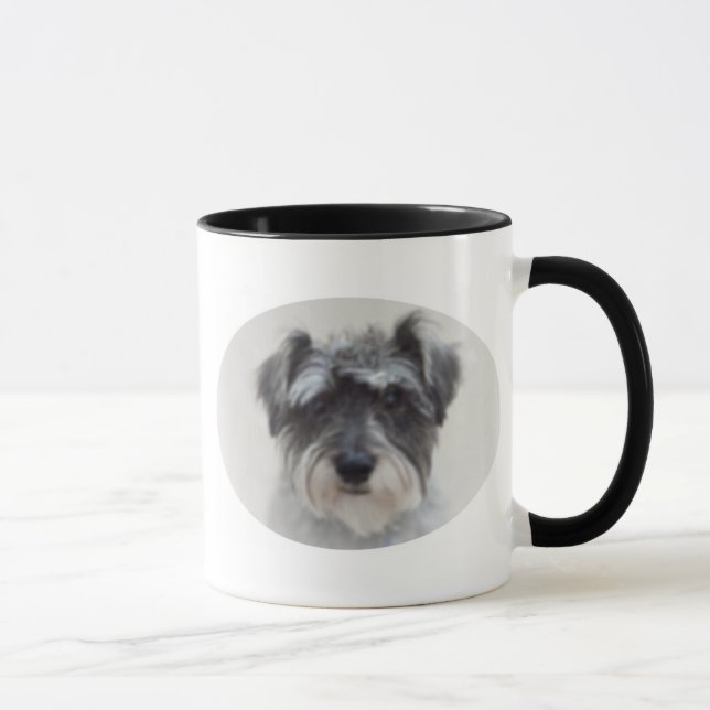 Taza de café de cerámica del Schnauzer negro y de (Derecha)