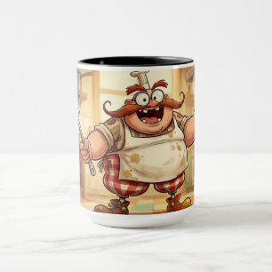 Taza de café de cerámica divertida del chef de dib