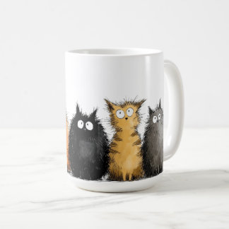 Taza de café de cerámica-gatos de dibujos animados
