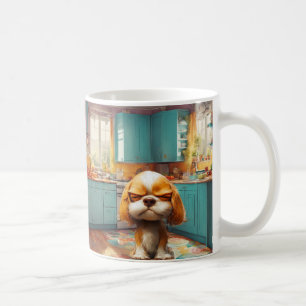 Taza de café de cerámica para perro gruñón