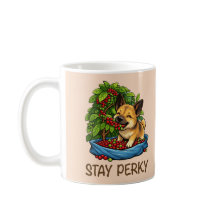 Taza de café de cerámica Stay Perky Cute Dog