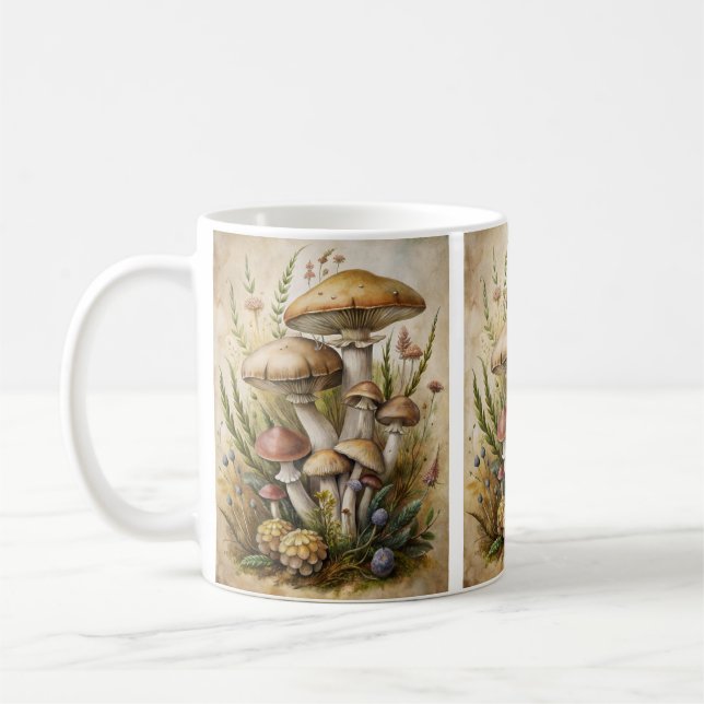 Taza de café de champiñones del bosque (Izquierda)