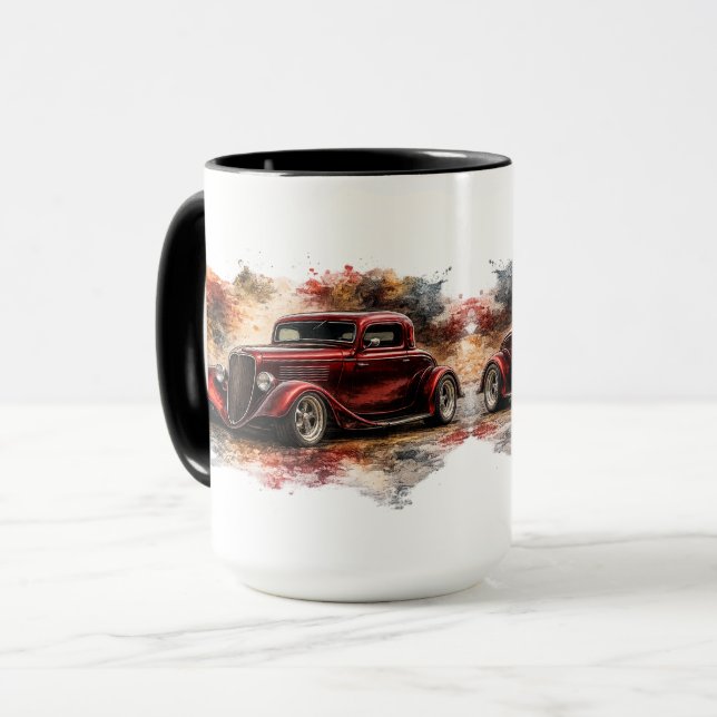 Taza de café de coche personalizado Hot Rod (Anverso izquierdo)