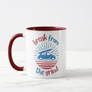Taza de café de coche surf