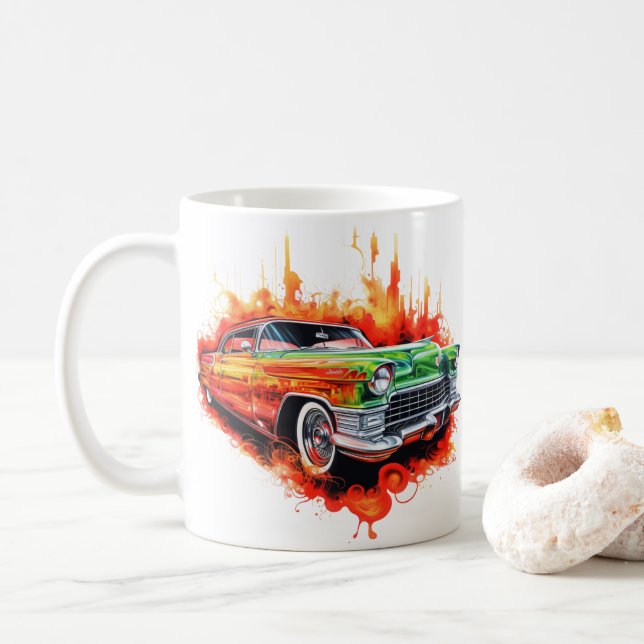 Taza de café de coche vintage (Con donut)