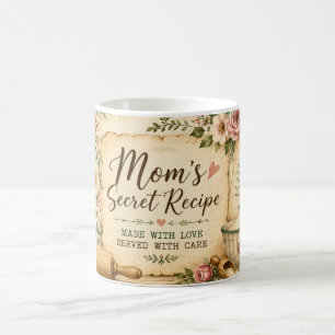 Taza de café de cocina con receta secreta de mamá 