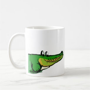 Taza de café de cocodrilo lindo y alegre   Cocodri