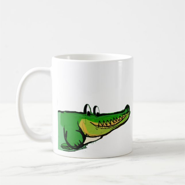 Taza de café de cocodrilo lindo y alegre | Cocodri (Izquierda)