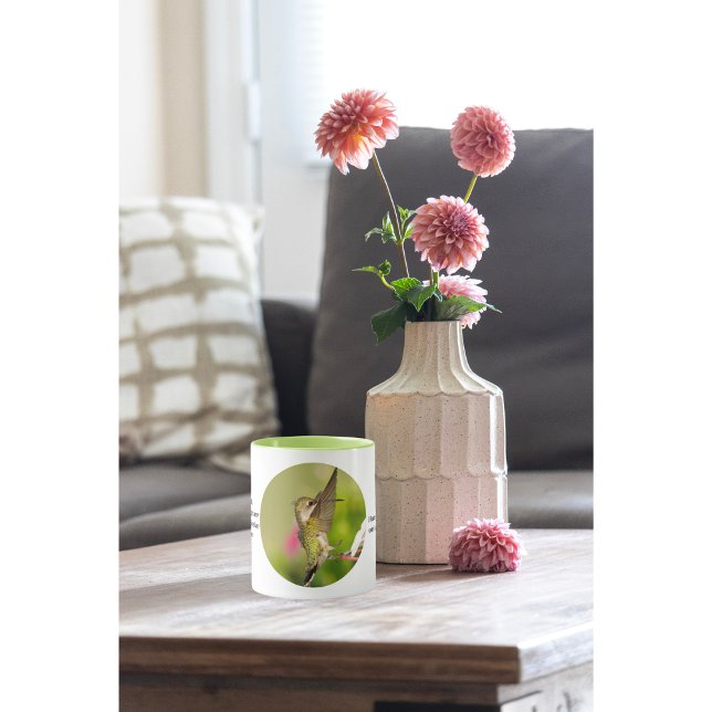 Taza de café de colibrí con datos divertidos (Subido por el creador)