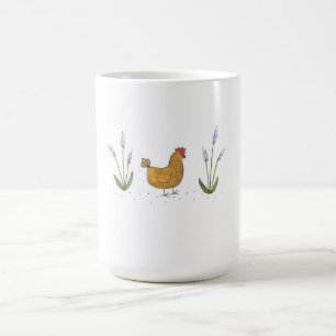 Taza de café de color de ante de la gallina