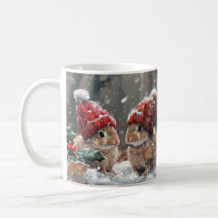 Taza de café de conejo de Navidad linda vacaciones