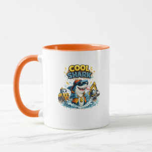 Taza de café de construcción de tiburón genial