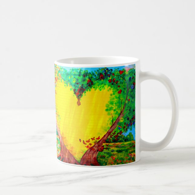 taza de café de corazón amarillo (Derecha)