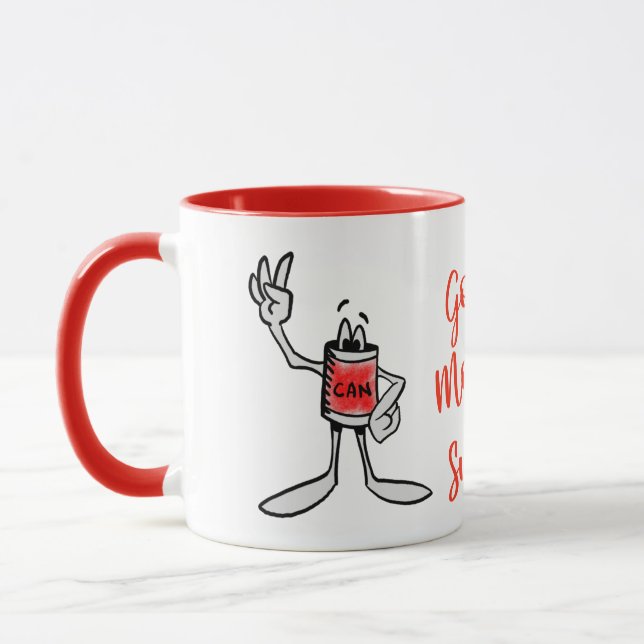 Taza de café de criatura de lata roja (Izquierda)