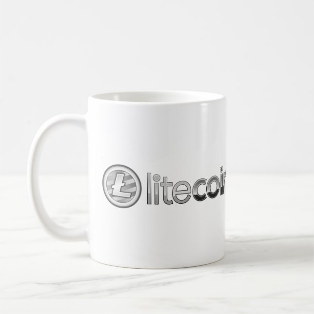 Taza de café de Cryptocurrency del símbolo del (Izquierda)
