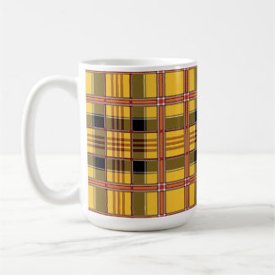 taza de café de cuadros amarillos