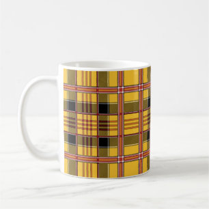 taza de café de cuadros amarillos