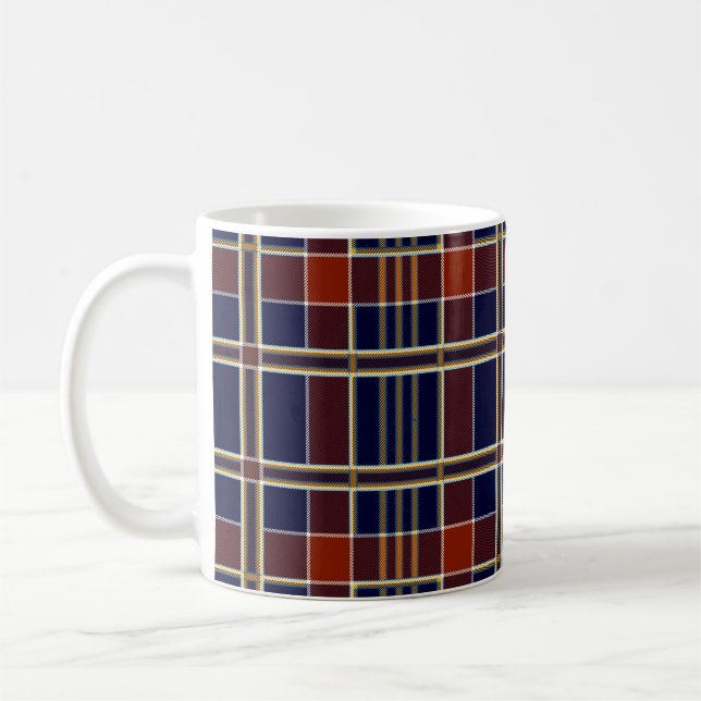 taza de café de cuadros escoceses (Izquierda)