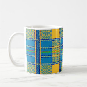 taza de café de cuadros escoceses tartán