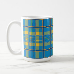 taza de café de cuadros escoceses tartán