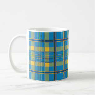 taza de café de cuadros escoceses tartán