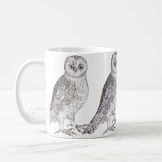 Taza de café de cuatro búhos - impresión manchada