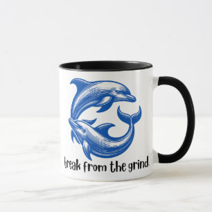 Taza de café de delfines