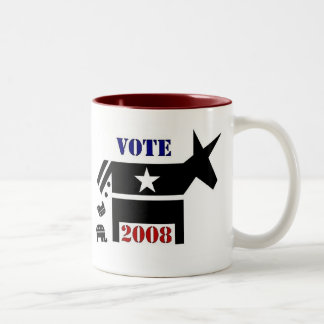 TAZA DE CAFÉ DE DEMÓCRATA DEL VOTO EN 2008