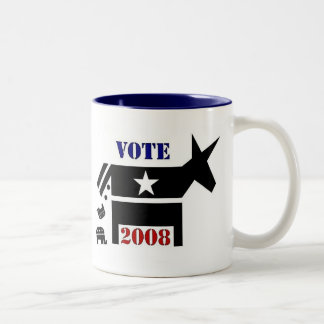 TAZA DE CAFÉ DE DEMÓCRATA DEL VOTO EN 2008