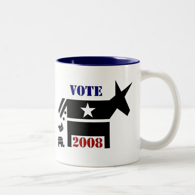 TAZA DE CAFÉ DE DEMÓCRATA DEL VOTO EN 2008 (Derecha)