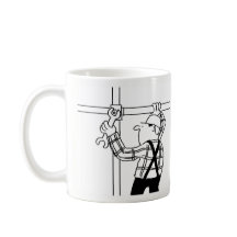 Taza de café de dibujos animados para montador de