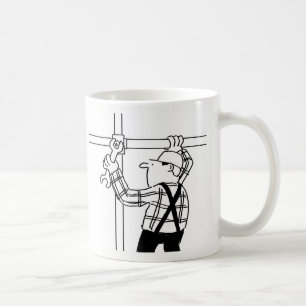 Taza de café de dibujos animados para montador de