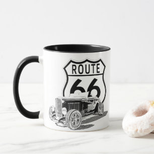 Taza de café de diseño de la ruta 66